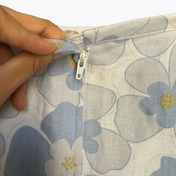 NWT H&M Retro Floral Linen Mini A-Line Skirt 4 - Picture 3 of 6